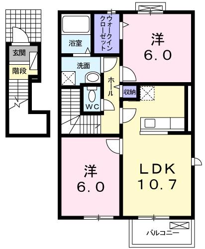 メーリーウィンドＴ（201） 間取り図画像