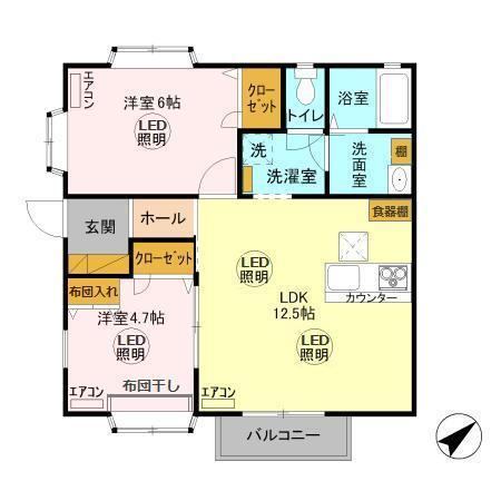 コーポフロンティアⅡ（香） 間取り図画像
