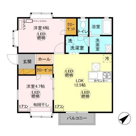 コーポフロンティアⅡ（香） 間取り図画像