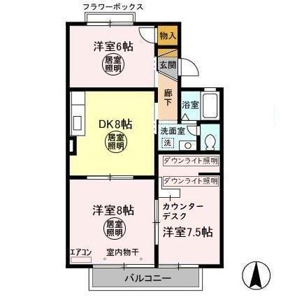ファミールタヤマ　Ｂ（102） 間取り図画像