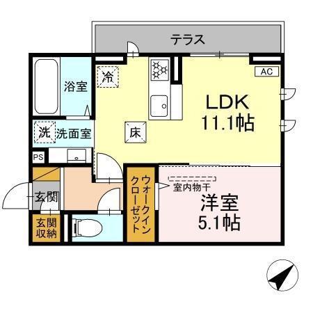 D-ROOM君塚ⅠB（101） 間取り図画像