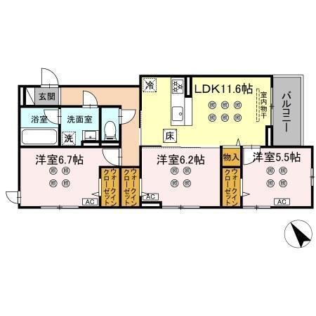 サリサ.l（102） 間取り図画像