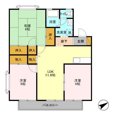 カサグランデ君塚（205） 間取り図画像