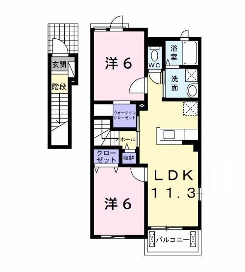 ピエスＢ（201） 間取り図画像