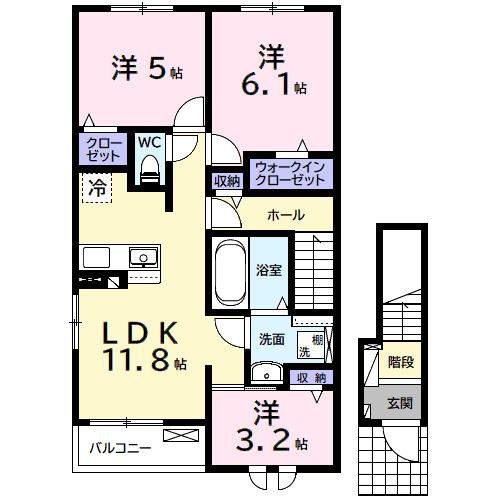 ラポールⅣ（201） 間取り図画像