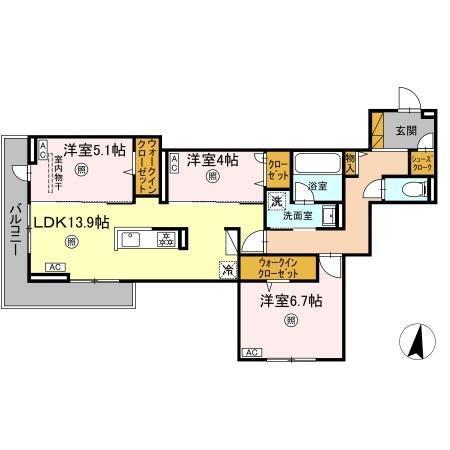 ベルニー太田（303） 間取り図画像