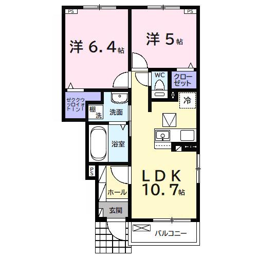 アクアヴィラ　Ｂ（103） 間取り図画像