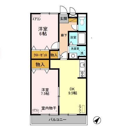 リビングタウン松ヶ島　Ｂ（305） 間取り図画像