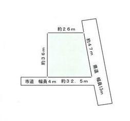 県道沿いの駅徒歩圏の間口の広い角地です！