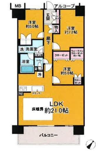 LDK21帖！床暖房付き♪