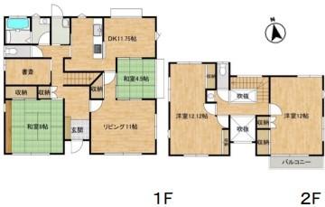 147.48㎡（44.6坪）の大型住宅