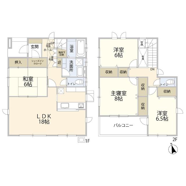 LDK広々、続き間和室で使い勝手良好