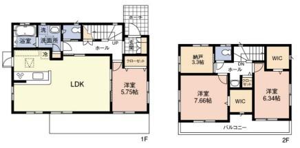 WIC×2＋納戸付き！収納豊富♪