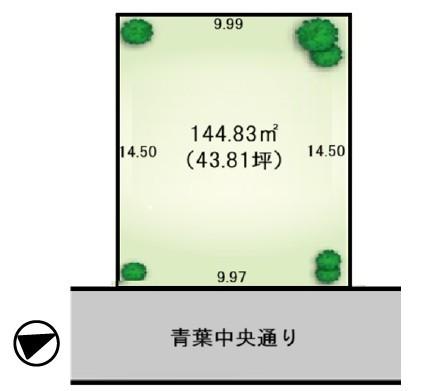 市原市青葉台4丁目　建築条件無し売地 区画図
