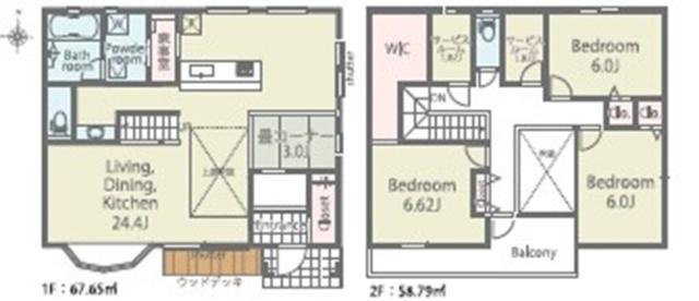 畳コーナーやウッドデッキ、吹き抜けなど見どころ多数