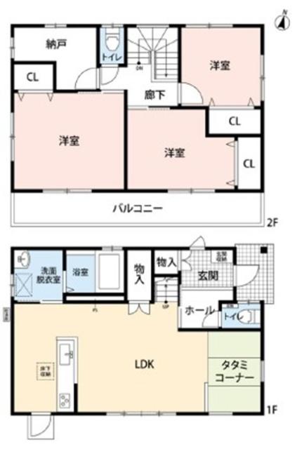 駐車2台OK！　敷地も広々70坪以上！収納豊富な間取りです！