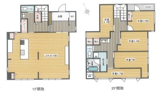 木更津市金田西売り邸宅 間取り図画像