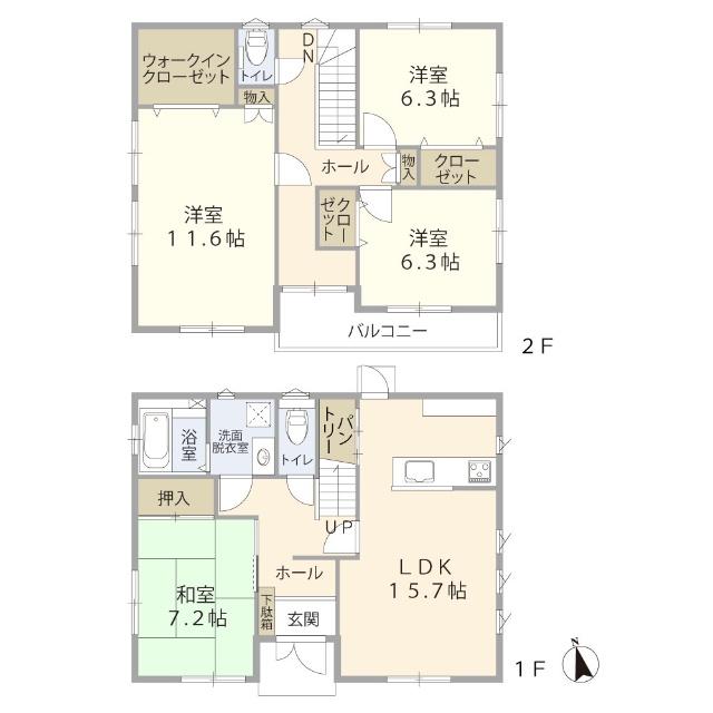 木更津市清見台中古住宅 間取り図画像