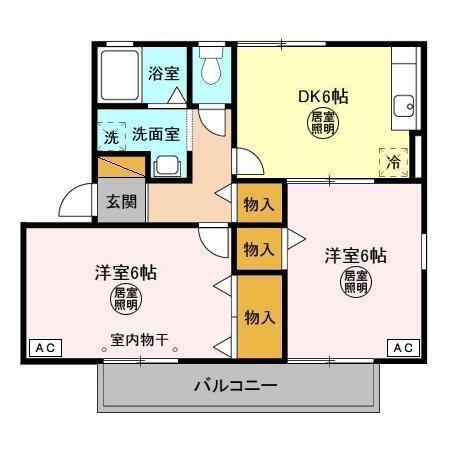 マミ・セントラルハイツ　ＤＥ（D201） 間取り図画像
