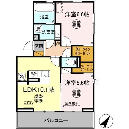 ルミエール五井・Ⅱ（201） 間取り図画像