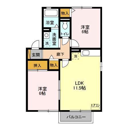 ひばり野ハイツ　Ｂ（201） 間取り図画像