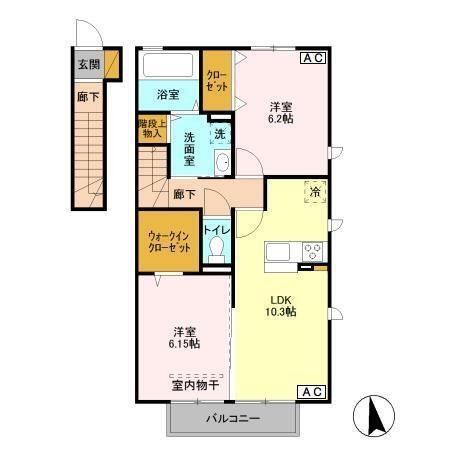 D-ROOM West（201） 間取り図画像