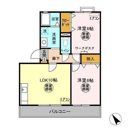フォレストヒルズ　Ｄ（203） 間取り図画像