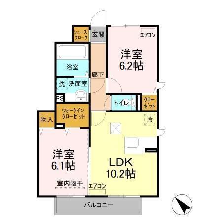 アネモス　Ｂ（101） 間取り図画像