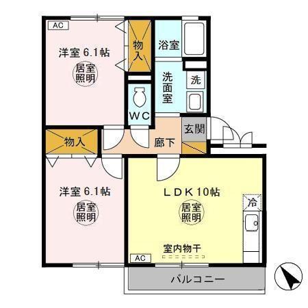 メゾン一の坪（302） 間取り図画像