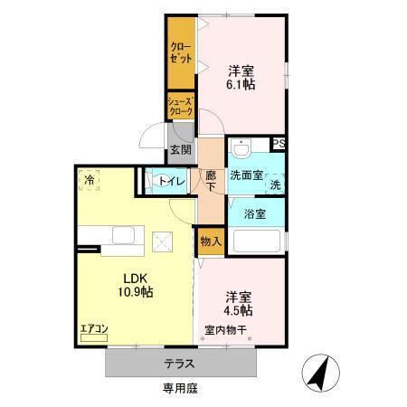 ＴＩＡＲＡ　Ⅱ（101） 間取り図画像