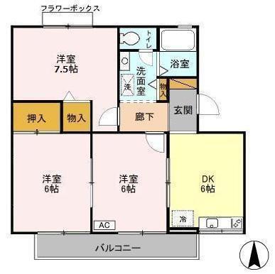 メゾンクレール　四番館（203） 間取り図画像