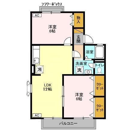 フローラフォンテ　Ｂ（203） 間取り図画像