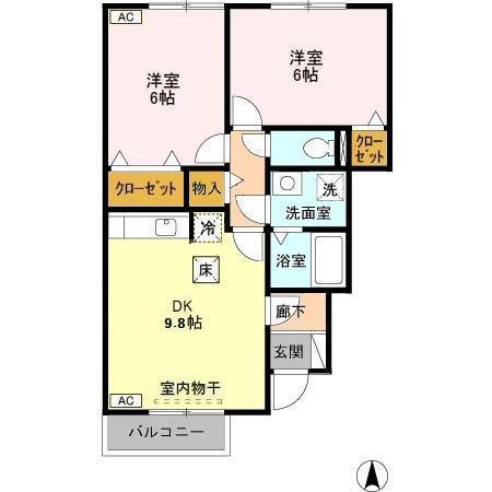 ラプランタン　B（102） 間取り図画像