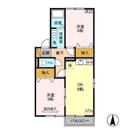 ヴィラージュ　Ⅰ・Ⅱ（1201） 間取り図画像