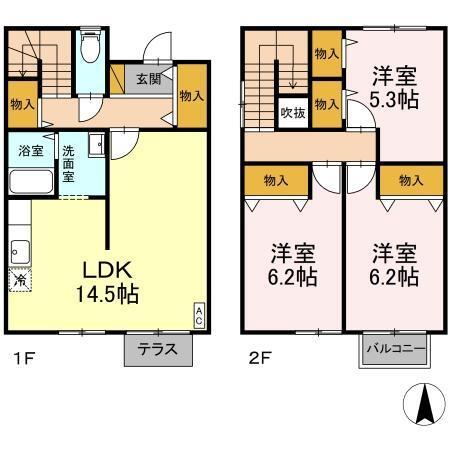 グレイスタウン蘇我　Ａ（102） 間取り図画像