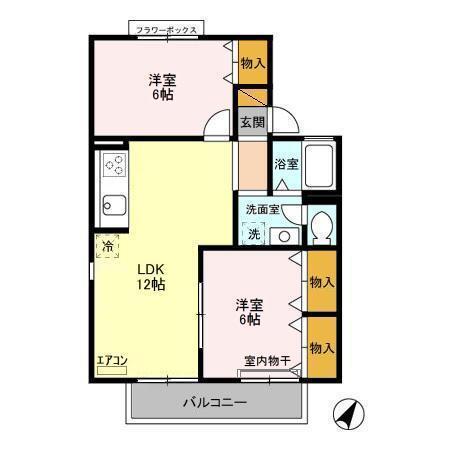 コスモジョイ　Ｂ（202） 間取り図画像