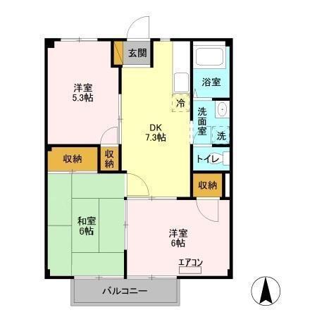 ファーストグリーン　Ｂ（103） 間取り図画像