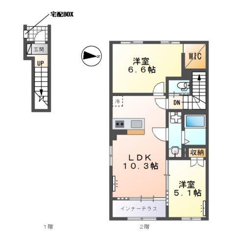 (仮）市原市青柳新築アパート 間取り図画像
