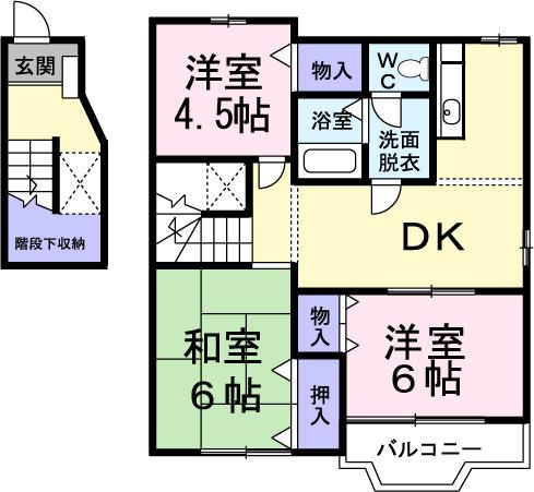 メゾンリヴェールⅡ（201） 間取り図画像