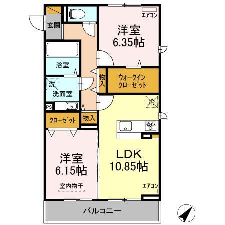 サンクレールＡＢ　Ａ（301） 間取り図画像