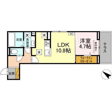 (仮称)D-ROOM神明町Ⅱ A（101） 間取り図画像