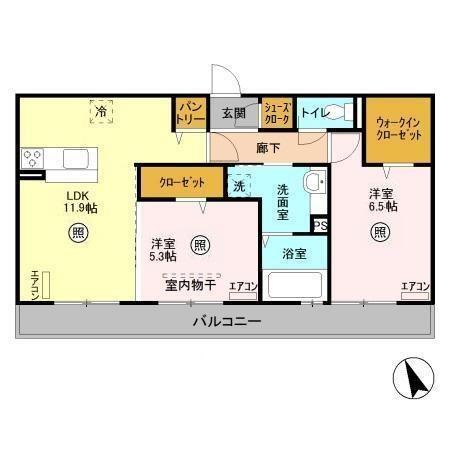 ハーモニックコート羽鳥野　Ａ（302） 間取り図画像
