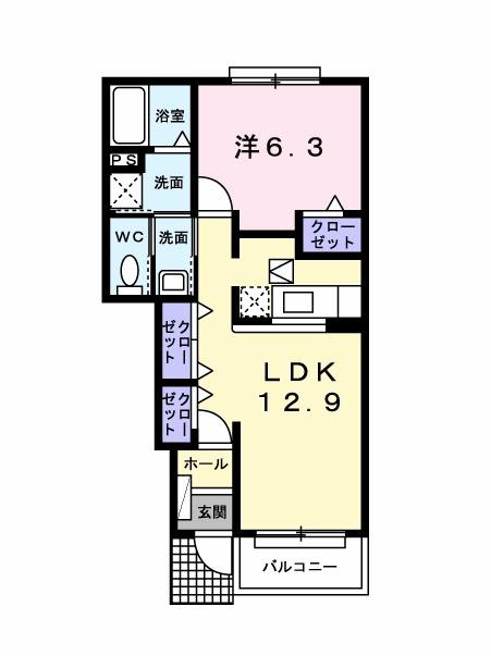 ル・シュマンＢ（102） 間取り図画像