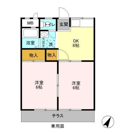 シティウィングAB　A（101） 間取り図画像