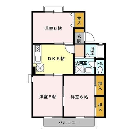 セジュール五井　Ｃ（203） 間取り図画像