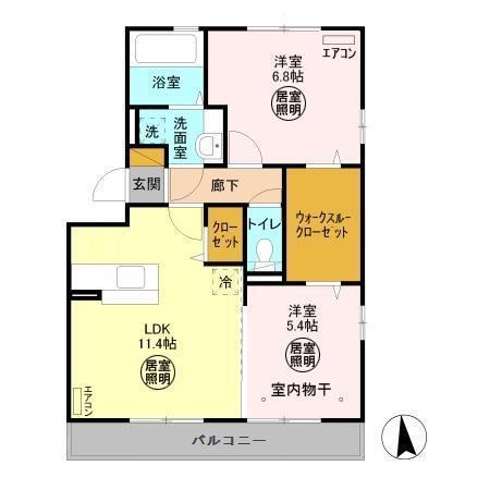 サウザンドサニー　WEST（201） 間取り図画像