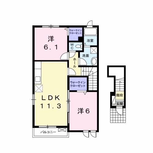 アーヴァンベール　Ｃ（201） 間取り図画像