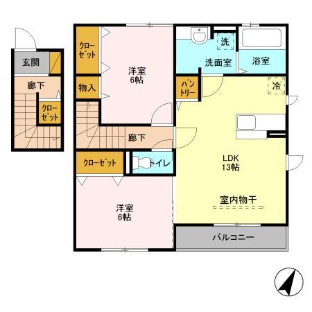 セジュール弐番館（201） 間取り図画像