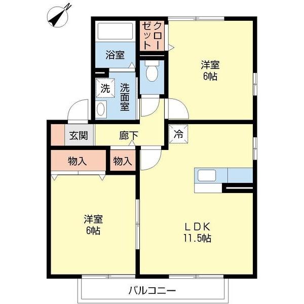 ルピナス幕張Ⅱ（201） 間取り図画像