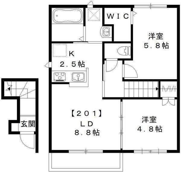 レジデンス・スクエア（201） 間取り図画像
